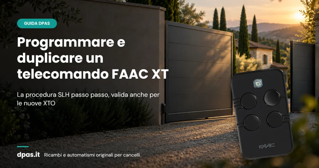 Guida DPAS: come programmare e duplicare un telecomando FAAC XT e XTO